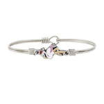 Holiday Flamingo Bangle Bracelet choose finish:Silver Tone